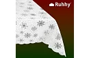 Ubrus se sněhovými vločkami 180 x 140 cm – bílostříbrný