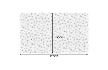 Ubrus se sněhovými vločkami 220 x 140 cm – bílostříbrný