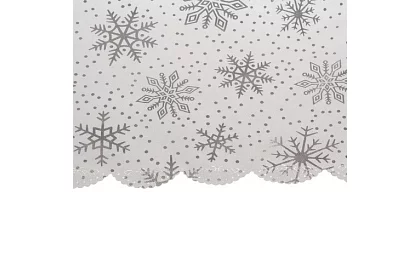 Ubrus se sněhovými vločkami 220 x 140 cm – bílostříbrný