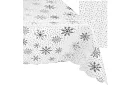 Ubrus se sněhovými vločkami 220 x 140 cm – bílostříbrný