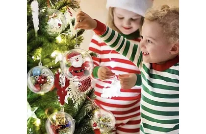 Akrylové baňky k dekoraci, naplnění - průměr 10 cm, 5 ks