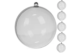 Akrylové baňky k dekoraci, naplnění - průměr 10 cm, 5 ks