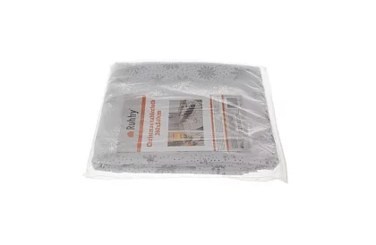 Ubrus se sněhovými vločkami 260 x 140 cm – bílostříbrný