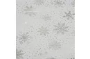 Ubrus se sněhovými vločkami 260 x 140 cm – bílostříbrný