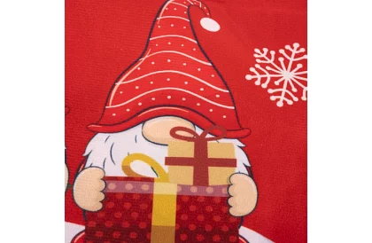 Dlouhý vánoční běhoun 180 x 40 cm – červený se skřítky