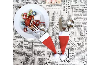 Vánoční kapsa na příbory – sada 12 ks