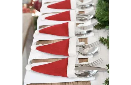 Vánoční kapsa na příbory – sada 12 ks