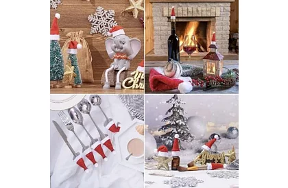 Vánoční kapsa na příbory – sada 12 ks