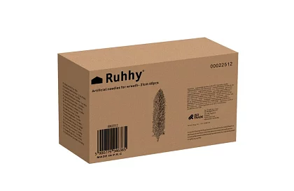 Větve umělého smrku k dekoracím – 21 cm, 40 ks