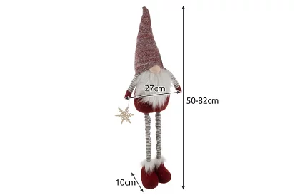 Vánoční trpaslík s čepicí – teleskopický 50-82 cm