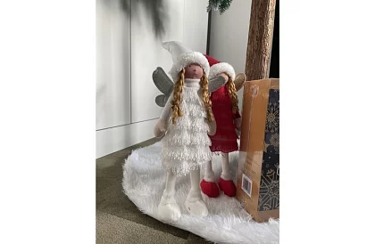 Vánoční bílá víla s křídly – 40 cm