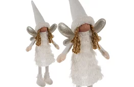 Vánoční bílá víla s křídly – 40 cm