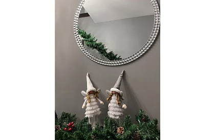 Vánoční stříbrná víla s křídly – 40 cm