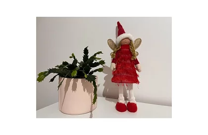 Vánoční červená víla s křídly – 40 cm