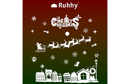 Vánoční samolepky na okno – Merry Christmas