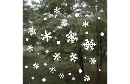 Vánoční samolepky na okno – vločky