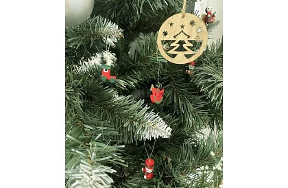 Vánoční dřevěné ozdoby - 10 kusů