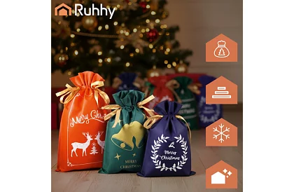 Dekorativní dárkové vánoční tašky – 8 ks