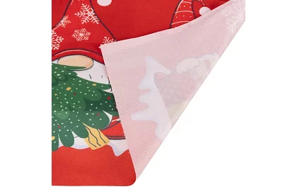 Dlouhý vánoční běhoun 150 x 40 cm – červený se skřítky