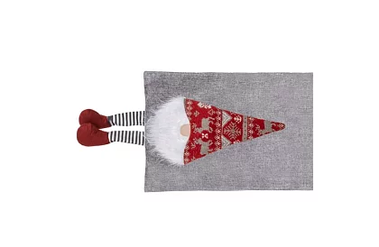 Dlouhý vánoční běhoun se skřítkem 215 x 34 cm