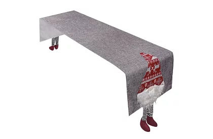 Dlouhý vánoční běhoun se skřítkem 215 x 34 cm