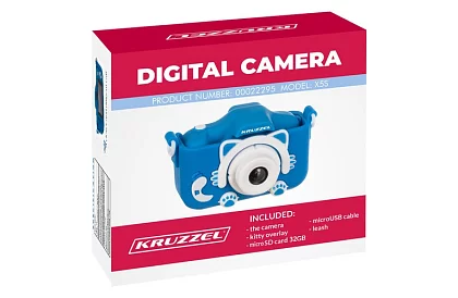 Digitální fotoaparát pro děti Full HD s 32GB kartou – modrý