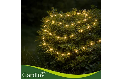 Dekorativní venkovní solární řetěz 15 metrů – teplá bílá