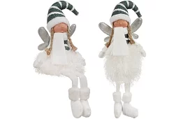 Vánoční sedící bílá víla s křídly – 32 cm