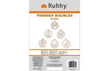 Dřevěné vánoční ozdoby 36 kusů