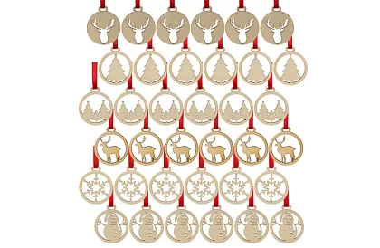 Dřevěné vánoční ozdoby 36 kusů