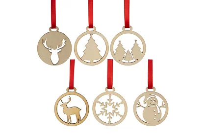 Dřevěné vánoční ozdoby 36 kusů