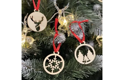 Dřevěné vánoční ozdoby 36 kusů