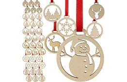 Dřevěné vánoční ozdoby 36 kusů