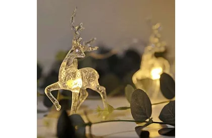 Vánoční LED řetěz na baterie 145 cm - Sobí světelná girlanda