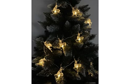 Vánoční LED řetěz na baterie 145 cm - Sobí světelná girlanda