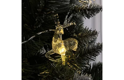 Vánoční LED řetěz na baterie 145 cm - Sobí světelná girlanda