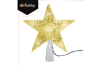 LED hvězda na vánoční stromeček – teplá bílá