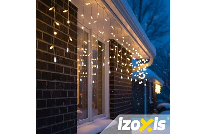 Vánoční LED závěs - déšť 100 LED venkovní - 6m teplá bílá