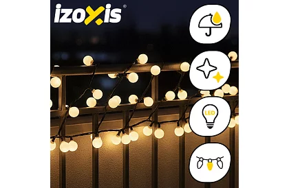 Vánoční LED řetěz Balls 300 LED venkovní - 30m teplá bílá