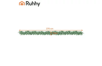 Vánoční hustý řetěz - girlanda zelenobílá 270 cm