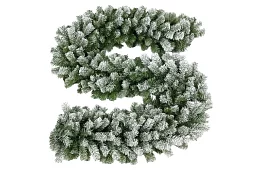 Vánoční hustý řetěz - girlanda zelenobílá 270 cm