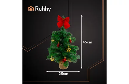 Malý umělý vánoční stromeček 45 cm – nazdobený