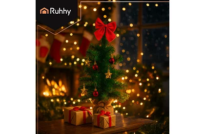 Malý umělý vánoční stromeček 45 cm – nazdobený