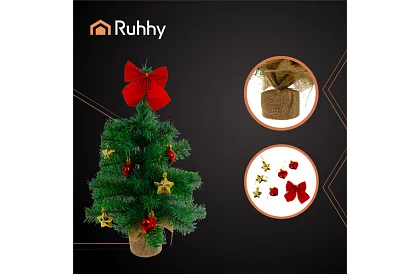 Malý umělý vánoční stromeček 45 cm – nazdobený