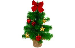 Malý umělý vánoční stromeček 45 cm – nazdobený