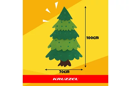 Plstěný vánoční stromeček na zeď s LED osvětlením