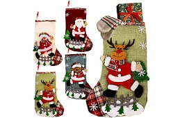 Vánoční ozdobné ponožky - sada 4 kusy s různými motivy