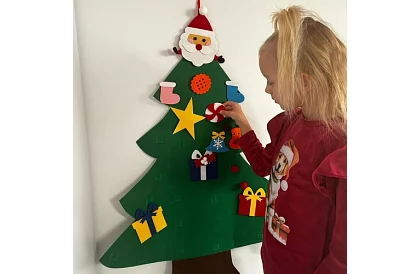 DIY plstěný vánoční stromeček na zeď - 90 cm