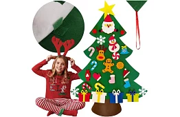 DIY plstěný vánoční stromeček na zeď - 90 cm