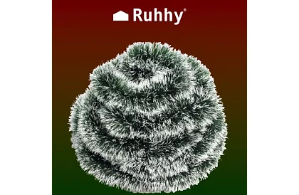 Dlouhý vánoční řetěz – bílozelená girlanda 6 metrů